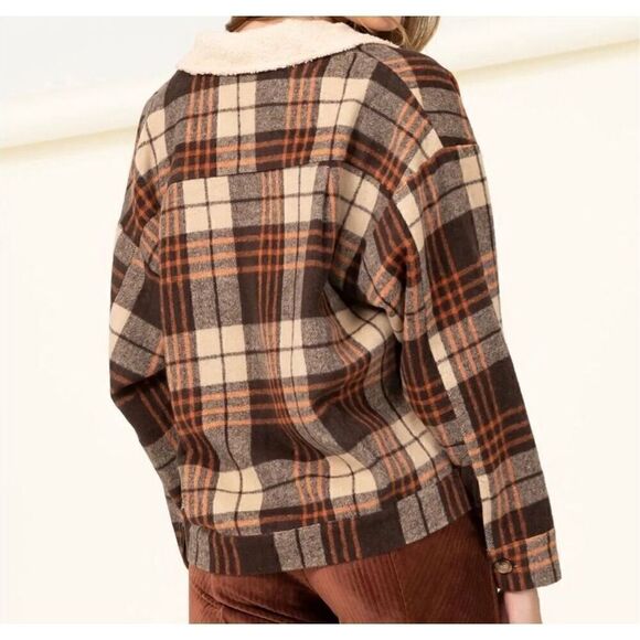 Flannel Brown Plaid Jacket - Picture 3 of 7
